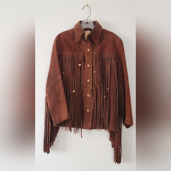 no brand Jackets & Blazers - Brown Suede Fringe Jacket